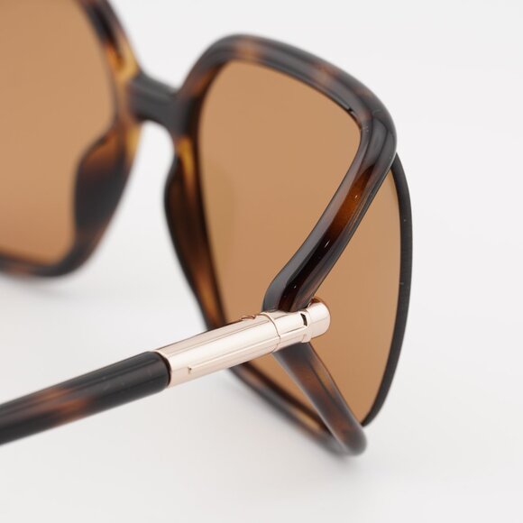 Tom Ford Solange-02 FT1089 52E Sunglasses Havana Square Frame, Brown Lenses - Picture 5 of 10